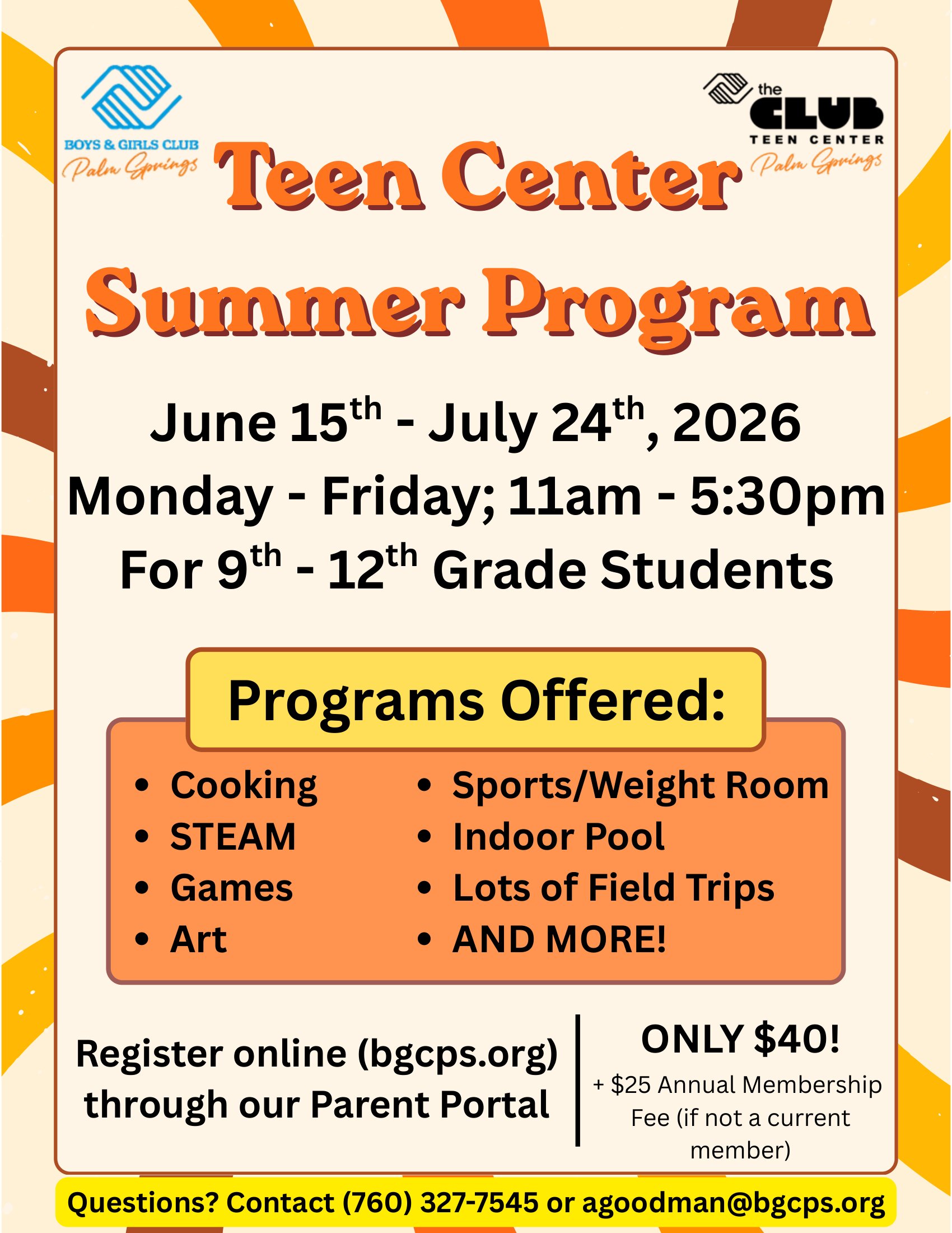Teen Center Summer Program 2026 Flyer-1